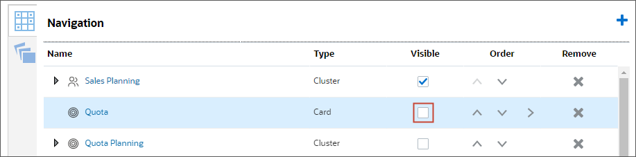 Quota card visibility